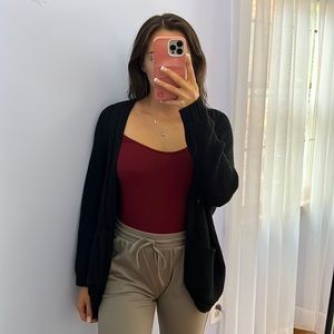 Black batwing oversized cardigan